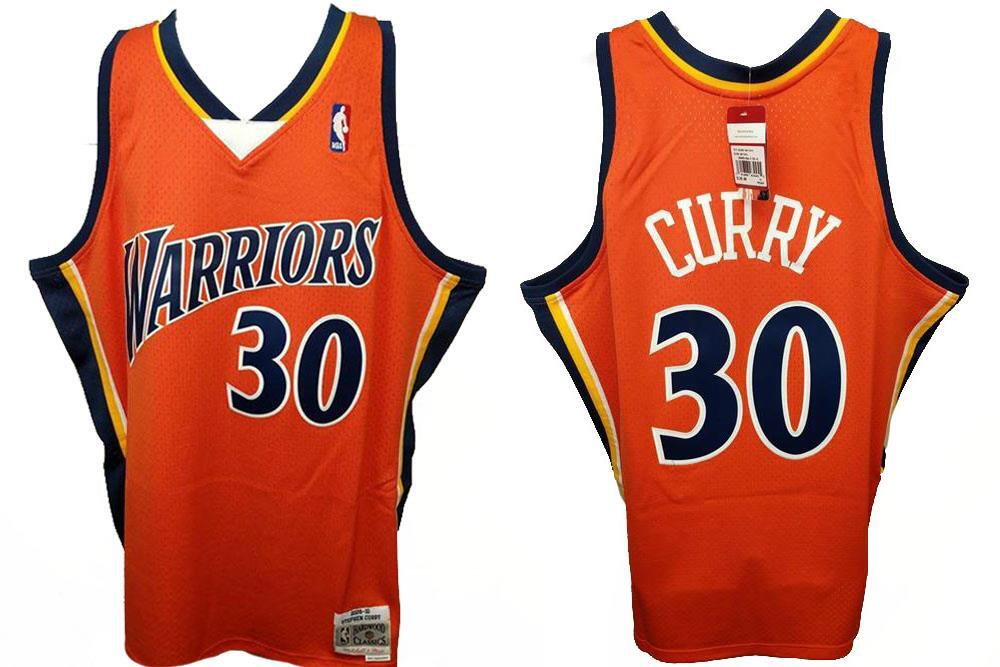 Nueva camiseta Steph Curry 2009-10 Warriors para hombre XL naranja Mitchell & Ness $130