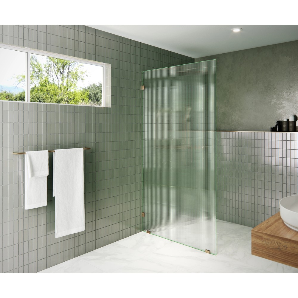 38x78 Brushed Bronze Frameless Glass Shower Door by Glass Warehouse