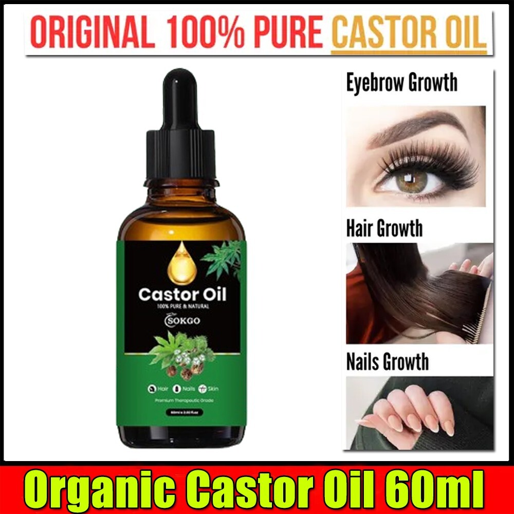 100% Pure Cold Pressed Natural Castor Oil for Hair Skin Body Massage