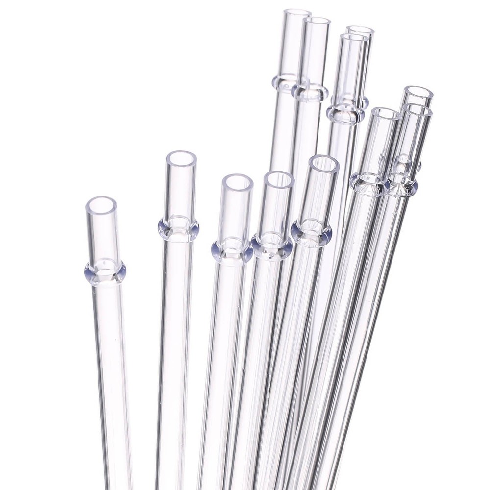 11 Inch Clear Reusable Thick Plastic Drinking Straws Extra Long for 24oz & 40...