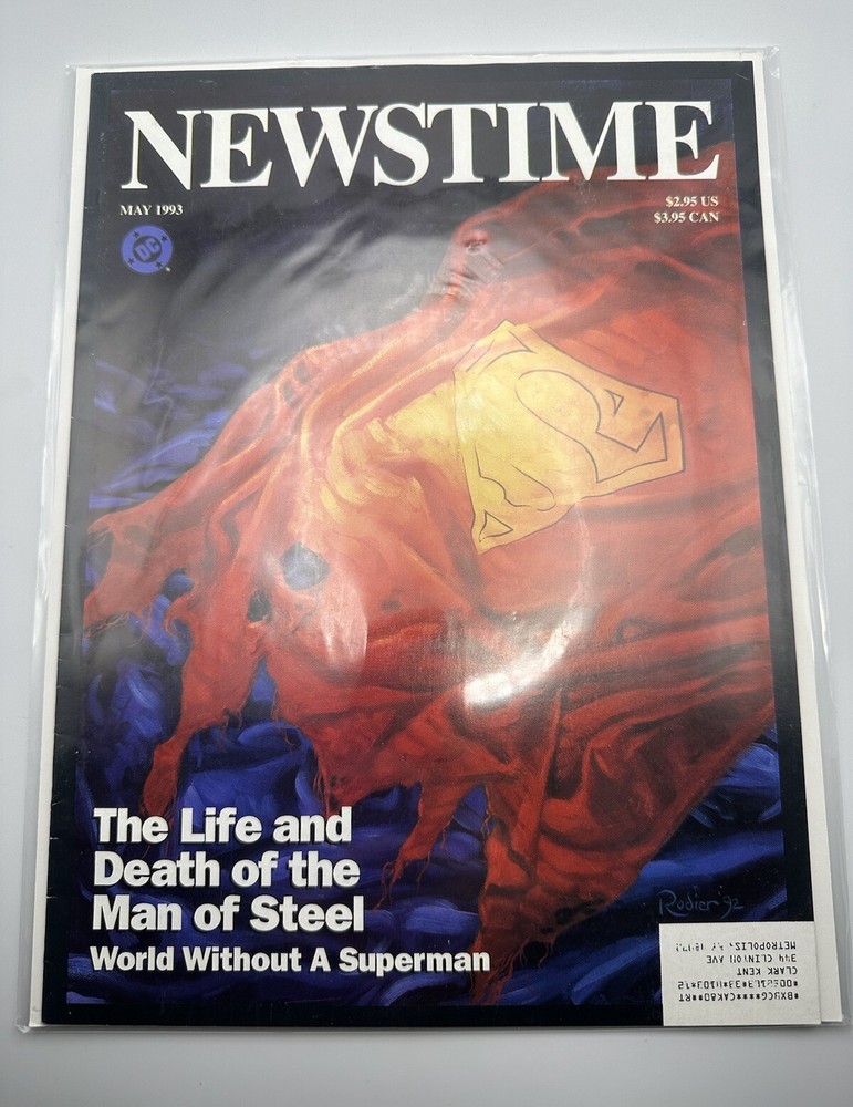 DC Comic Newstime Magazine May 1993 The Life and Death of the Man of Steel