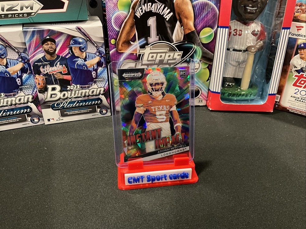 Adonai Mitchell 2024 Panini Prizm Draft Picks Instant Impact Red Rookie Card