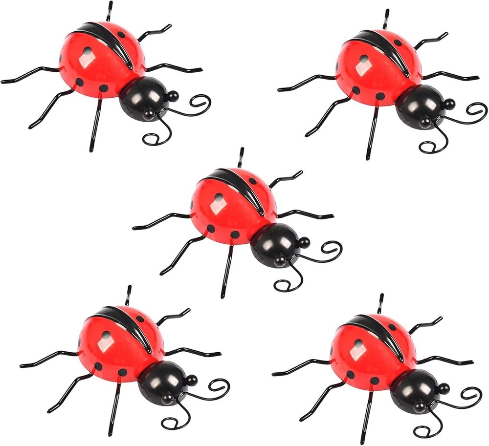 3D Metal Ladybug Garden Decor for Fence or Yard Art