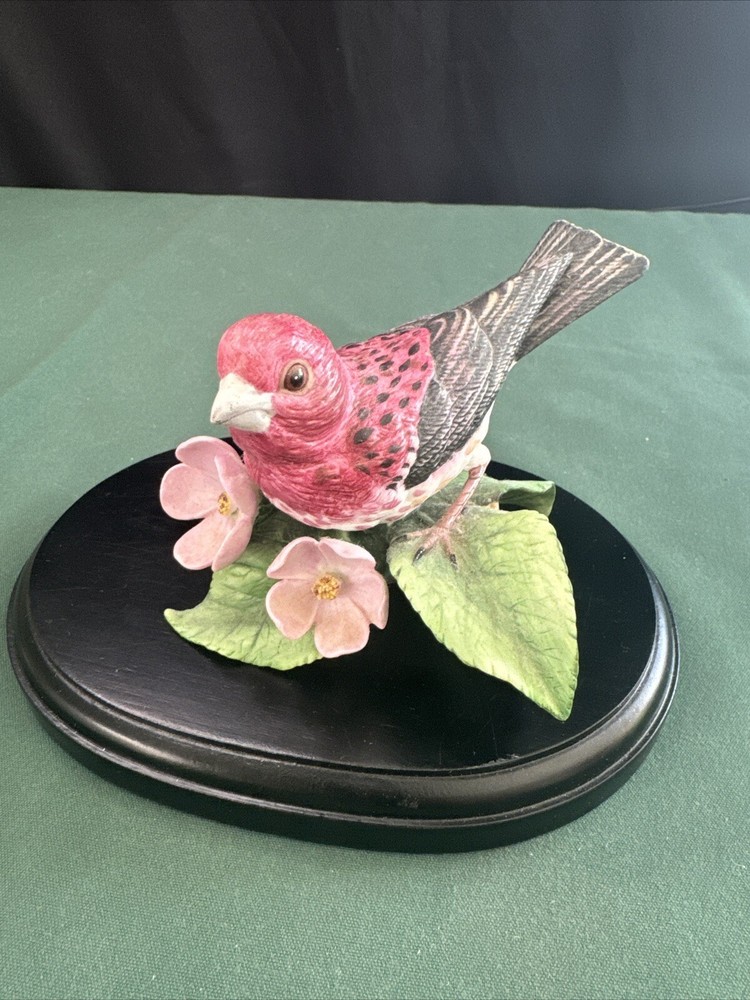 LENOX FINE PORCELAIN PURPLE FINCH GARDEN BIRD SERIES FIGURINE  1991 VTG D21