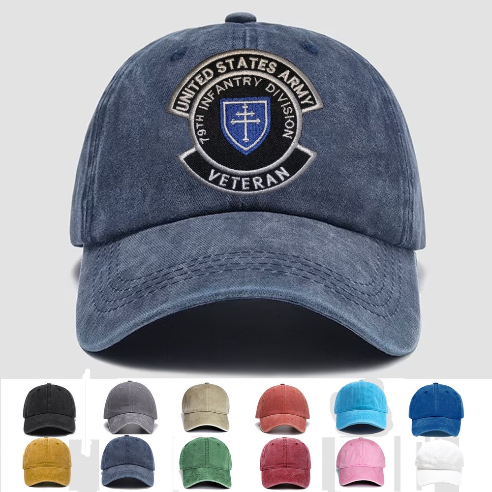 Custom Embroidered Hat 79th Infantry Division Veteran, Veteran Cap, Trucker Hat