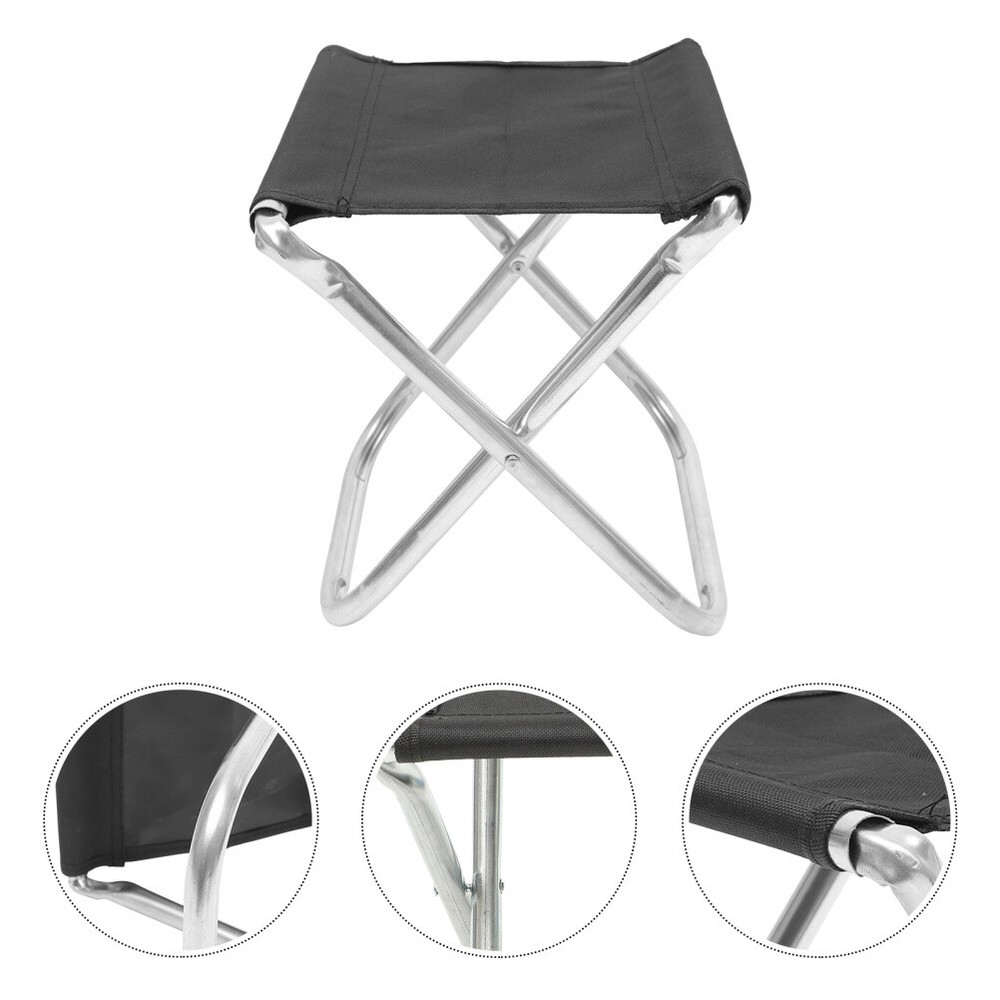 Black Foldable Stool for Camping Hiking Picnic Garden Fishing
