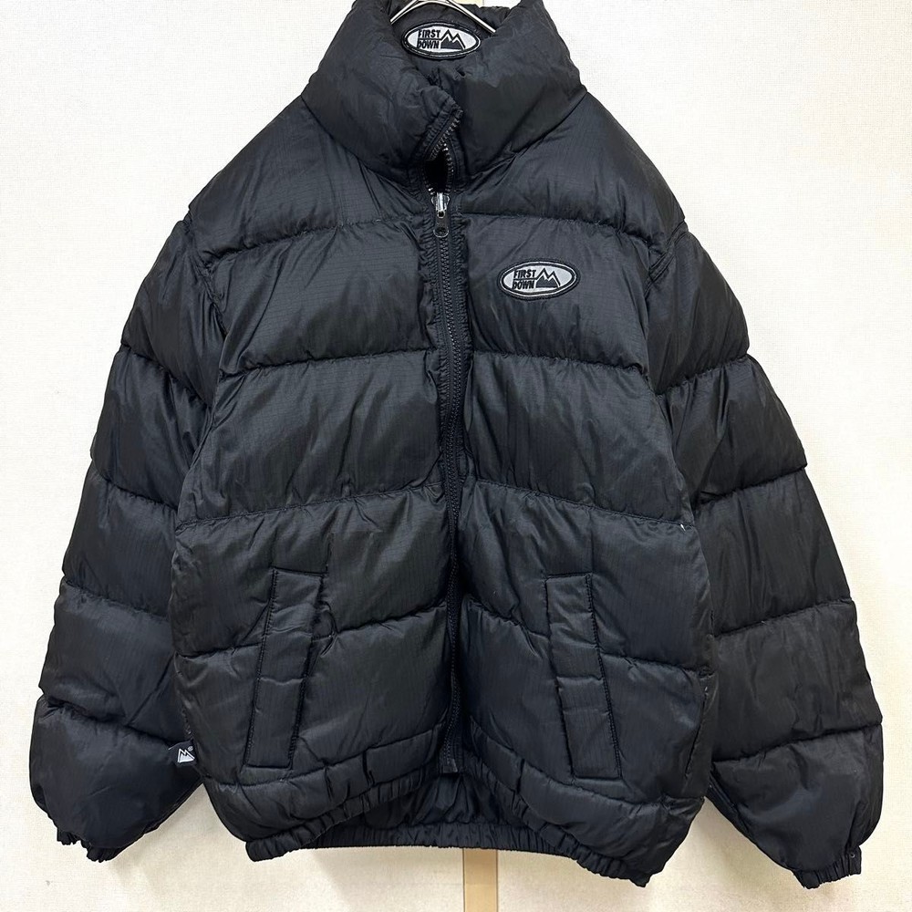 First Down Reversible Black Down Jacket S Vintage Men's Outerwear USED JAPAN