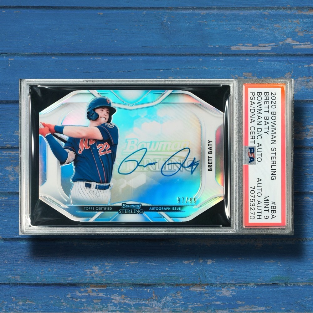 2020 Bowman Sterling Brett Baty Die Cut Auto /99 DNA PSA Certified