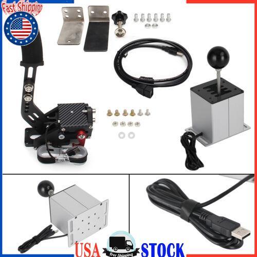 USB Handbrake with Clamp and 7+R H Shifter for Logitech T300RS/GT Steering Wheel