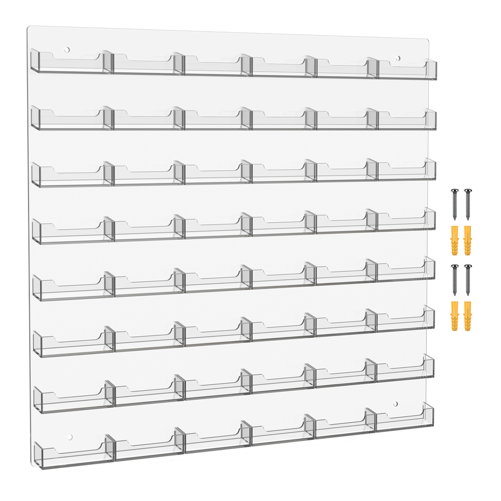 Business Card Gift Card Holder 48 Pocket Organizer Rack Clear Wall Mount Display-image
