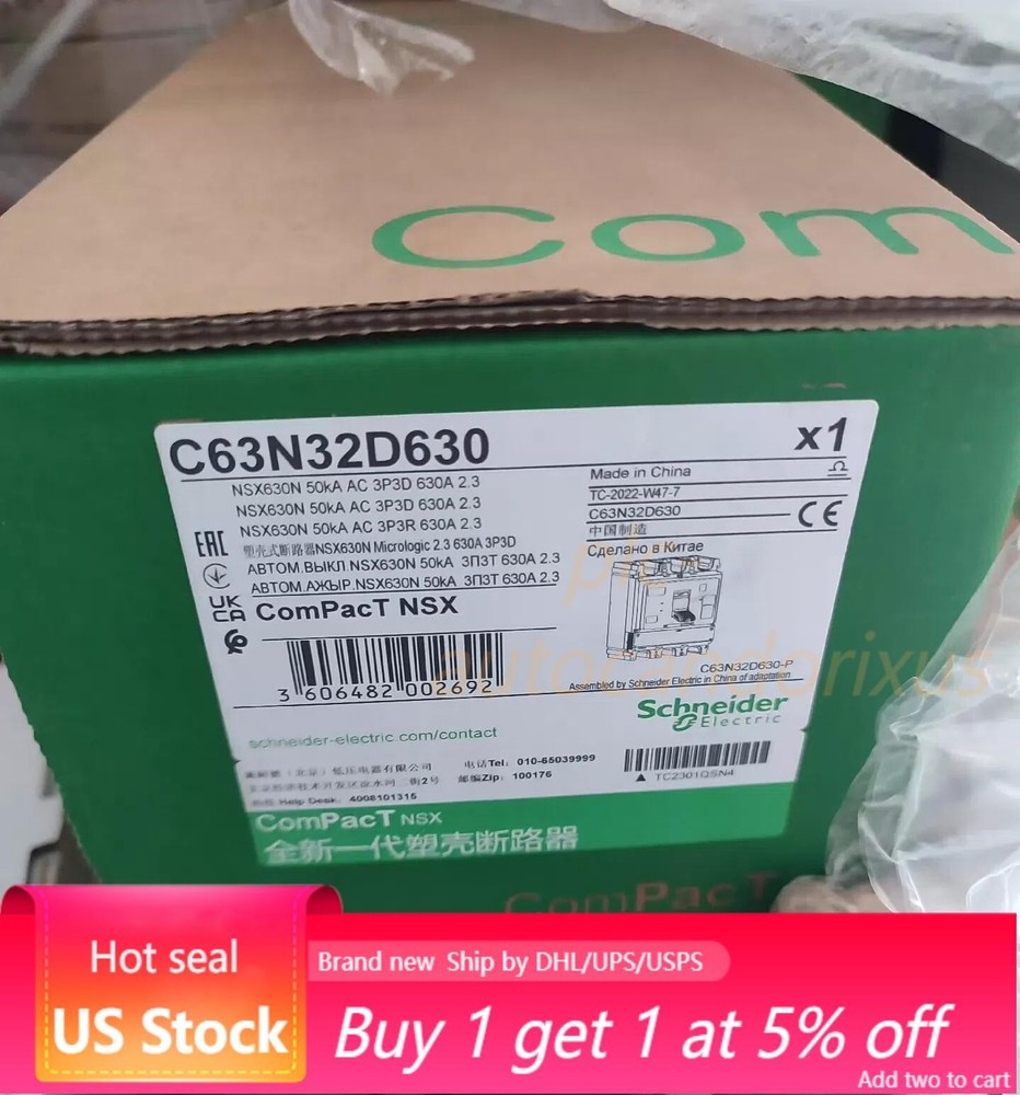 SND C63N32D630 NSX630N 50kA AC 3P3D 630A 2.3 US Free TAX