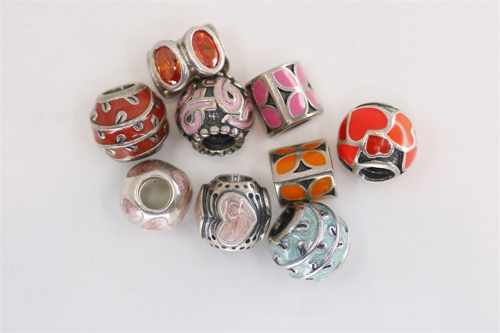 Vintage Sterling Silver Pandora Charms Set of Nine