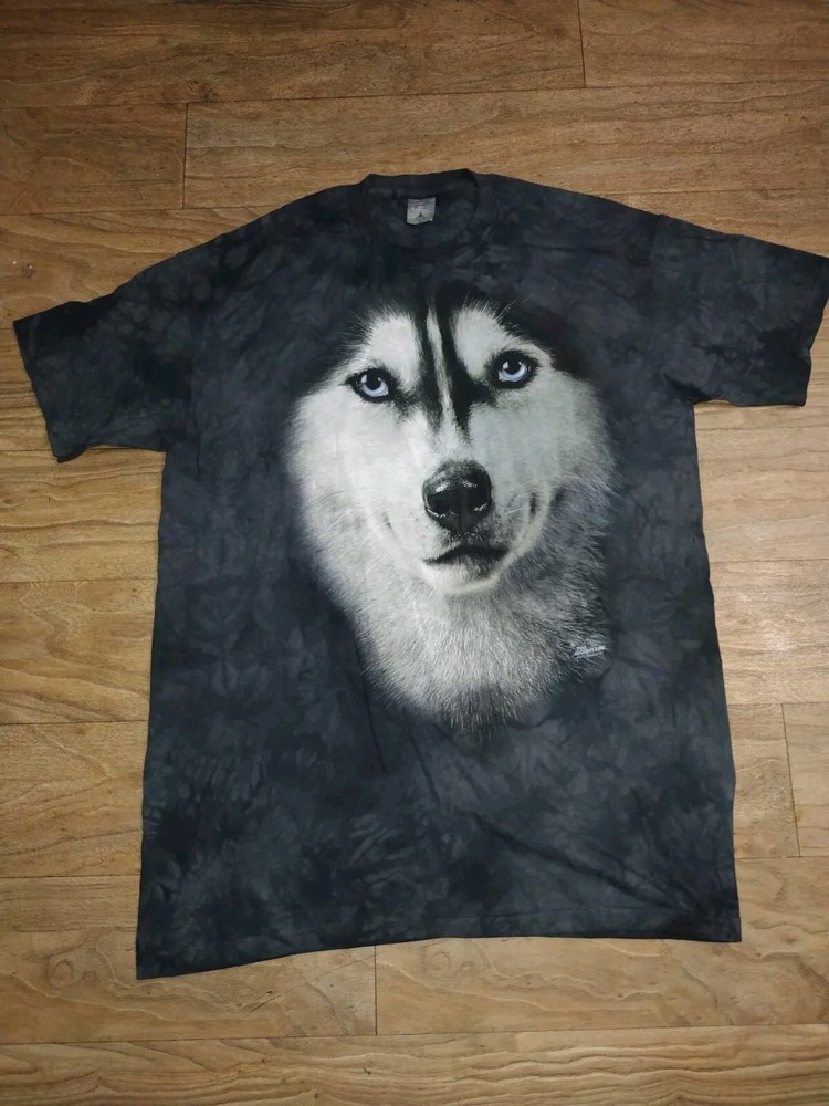 Quail Hollow 3D Dog Face Husky Dog Lover Men's Shirt Size Extra Large