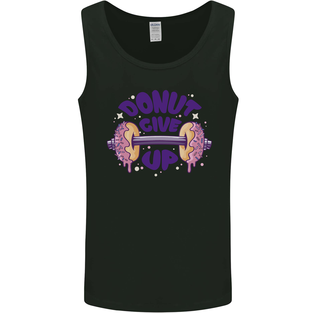 Donut Give Up Funny Gym Bodybuilding Mens Vest Tank Top