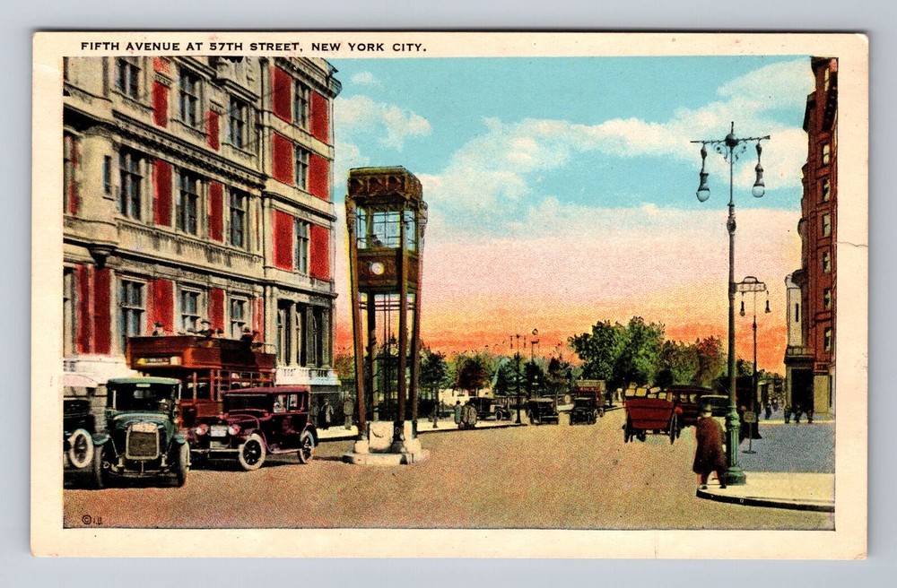 New York City NY, Fifth Avenue At 57th Street, Souvenir Vintage Postcard