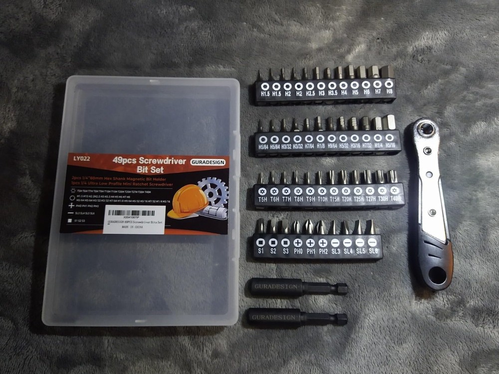 49-Piece Hex Allen Torx Square Screwdriver Bit Set for Drills USA Made