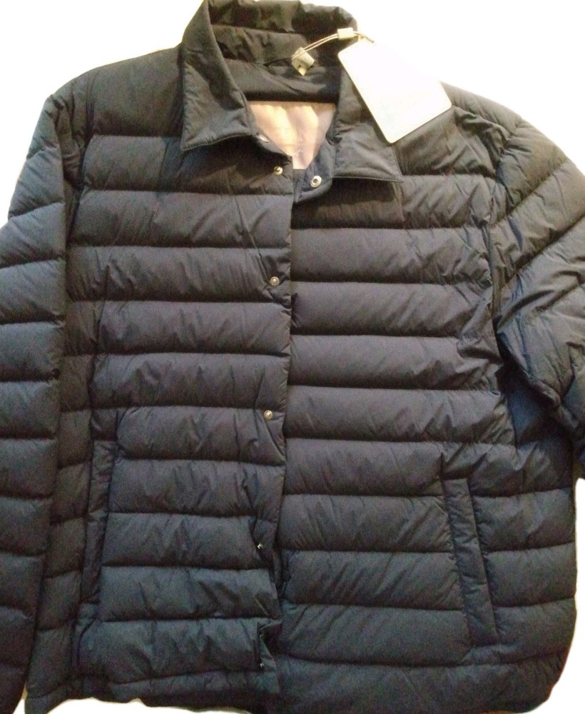~$920 HENRO Resort Down Light Weight snap-front Jacket sz.56EU (46US)-NAVY, NWT