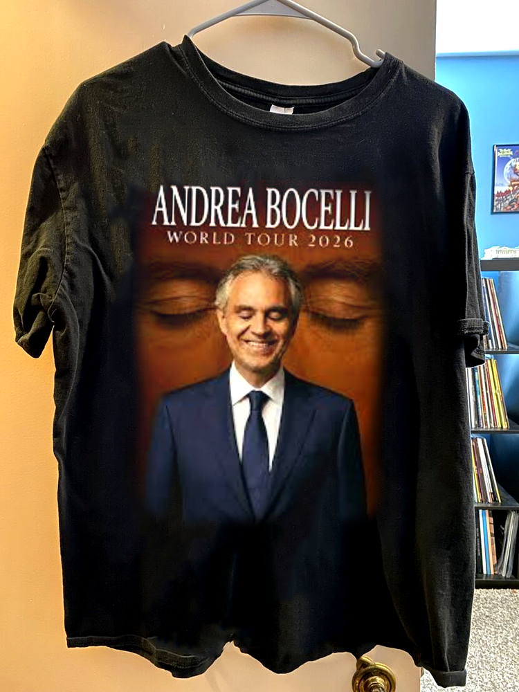 Hot Andrea Bocelli On Tour 2026 Cotton Black S to 5XL Concert Shirt SG565