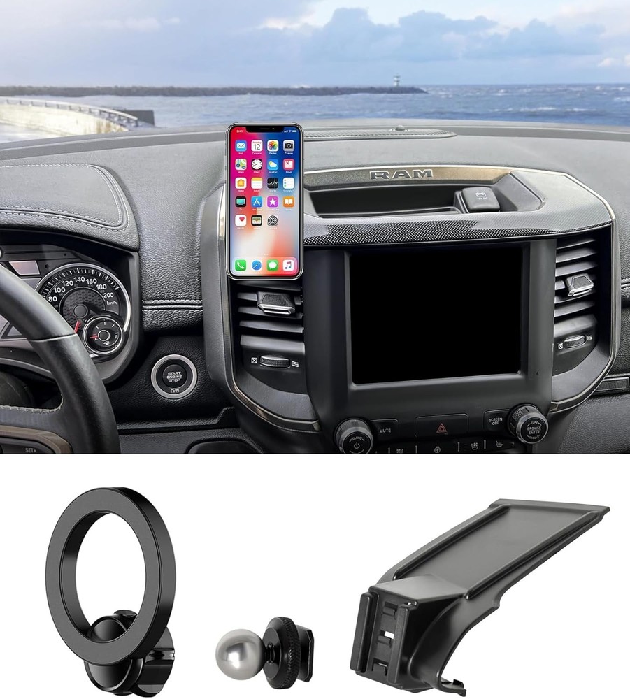 Car Phone Holder for 2019-2024 Dodge RAM 1500/RAM 2500/RAM 3500 Accessories, 360