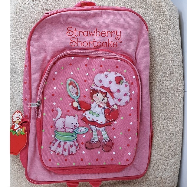 Strawberry Shortcake Pink Canvas Backpack New With Tags Rare NWT