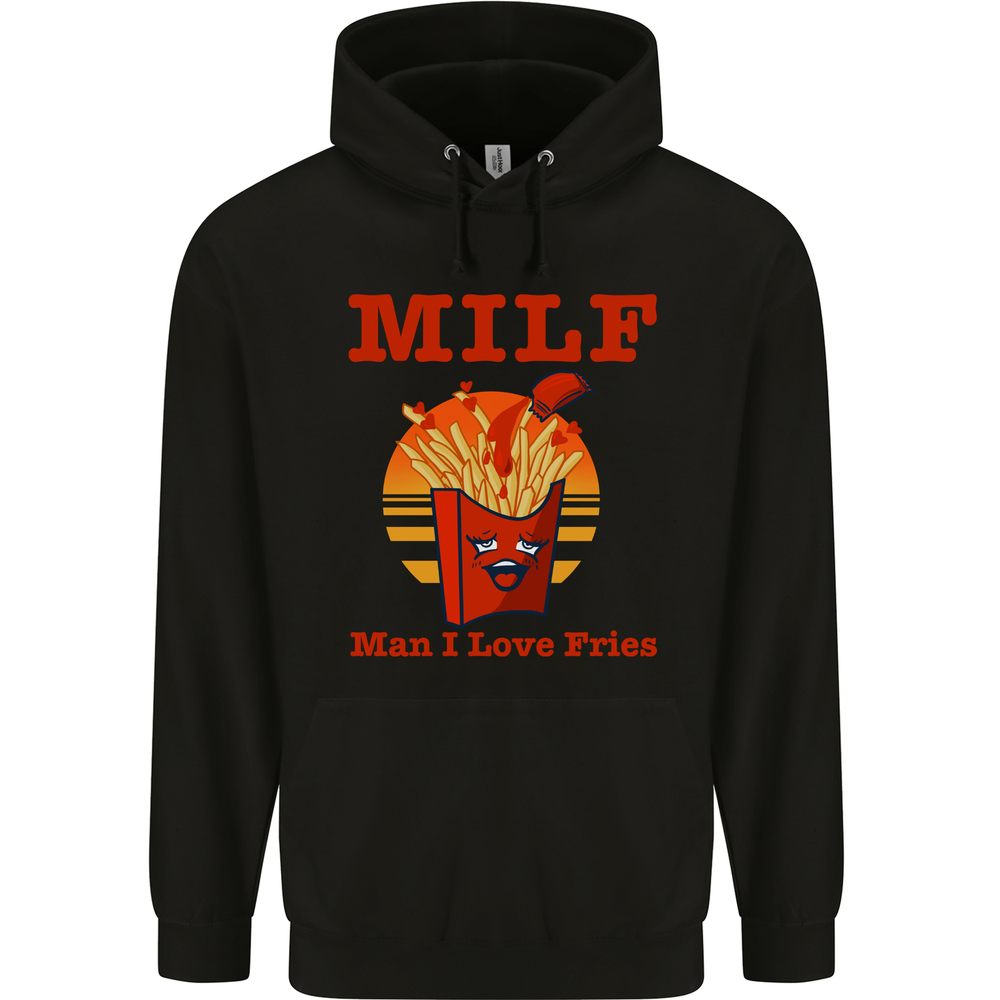 MILF Man I Love Fries Funny Food Mens 80% Cotton Hoodie