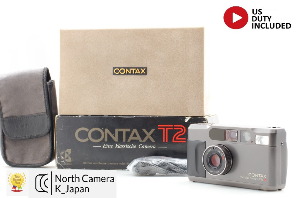 Black [ N MINT In Box Case] Contax T2 Titan Point & Shoot Film Camera From JAPAN