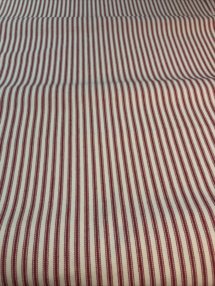 Red White 100% Cotton Ticking Fabric 4 Yards 44