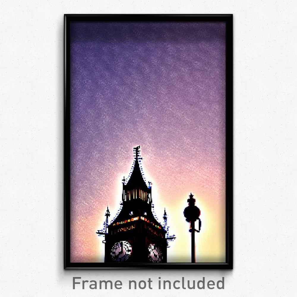 Pixel Art Poster - Graceful London (8 Bit Psychedelic Trippy Video Game Print)