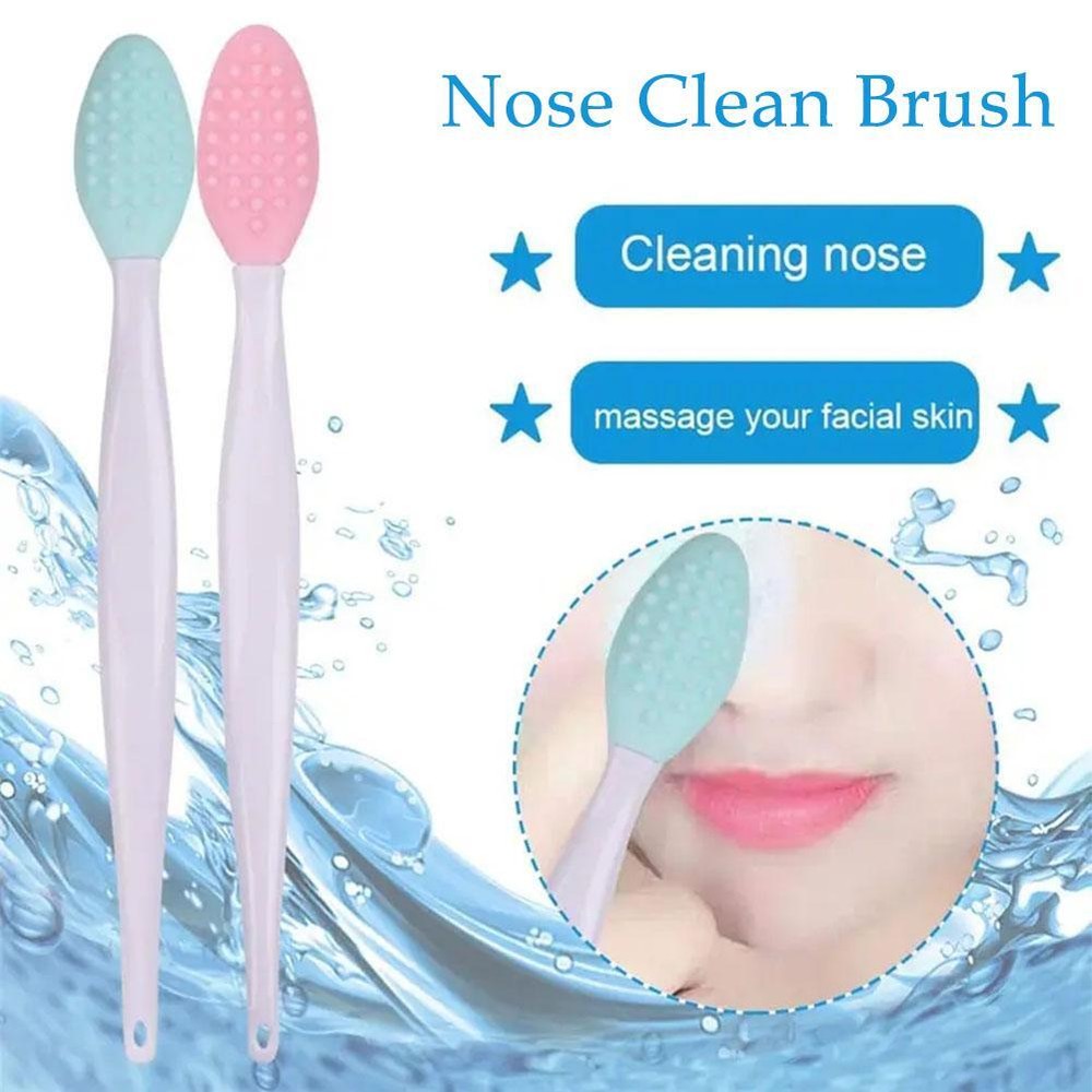 Silicone Nose Brush Cleaning Blackhead Double Sided Massage Brush Nose Brush