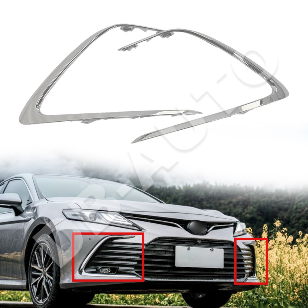 For 2021 2022 Toyota Camry LE XLE Chrome Front Bumper Grille Strip Trim Molding