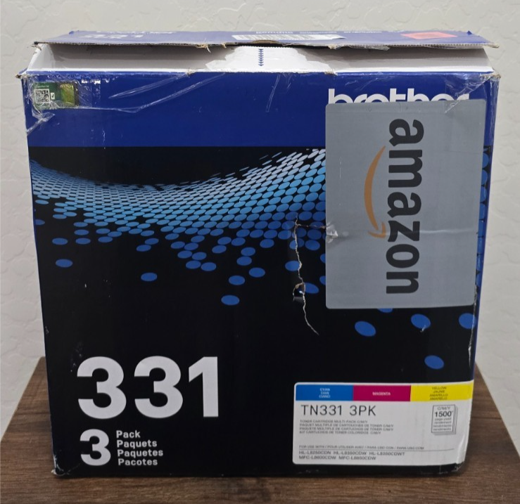 Brother TN331 3PK Cyan Magenta Yellow Toner Cartridges Genuine - NEW Open Box
