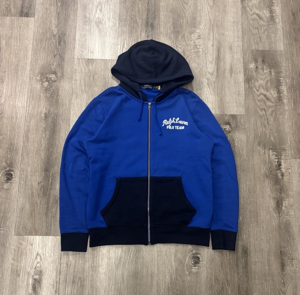Polo Ralph Lauren Polo Team Zip Up Hoodie Blue Black Men’s M Embroidered Logo