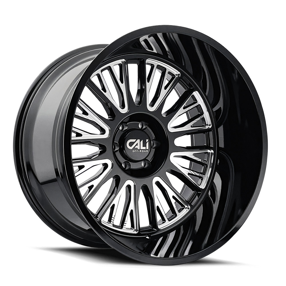 Set of 4 - CALI OFF-ROAD VERTEX 9116 BLACK MILLED 26X14 8-165.1 -76MM 125.2MM