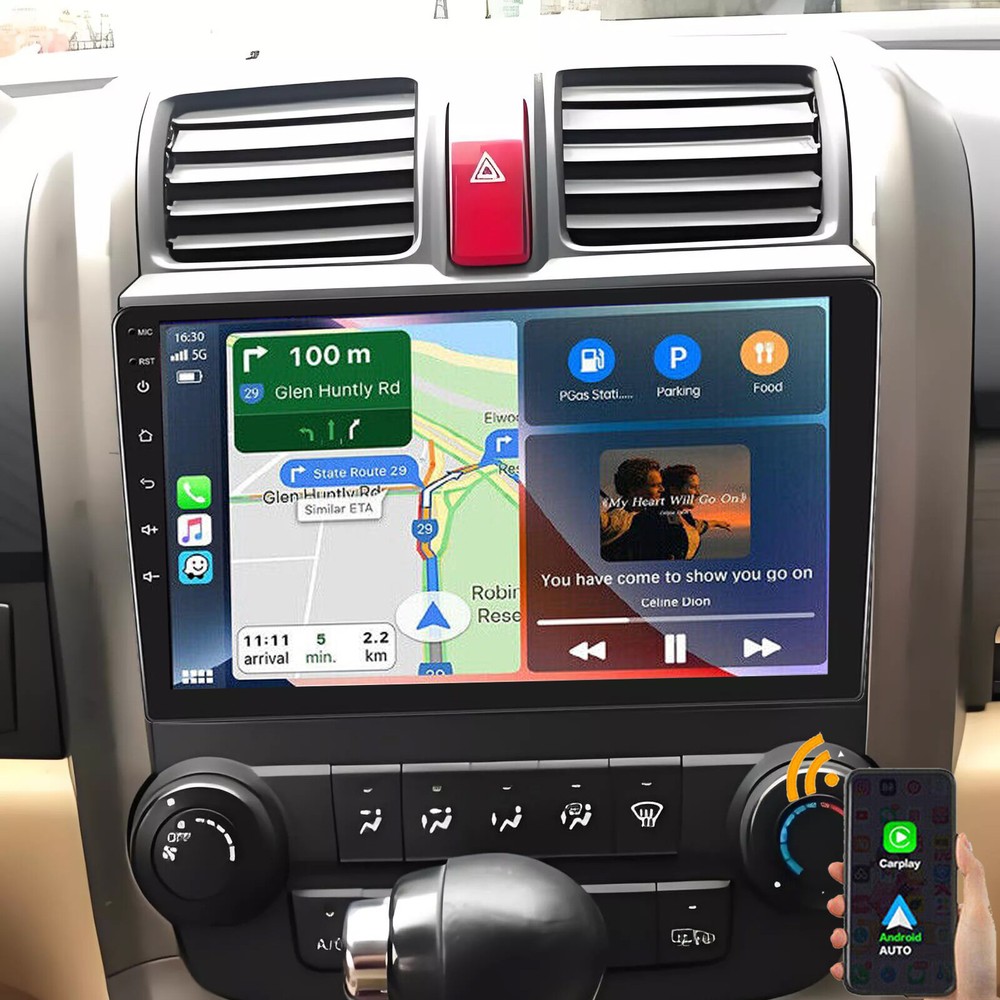 Apple Carplay For Honda CRV 2007-2011 Android 13 Car Stereo Radio GPS Navi + Cam