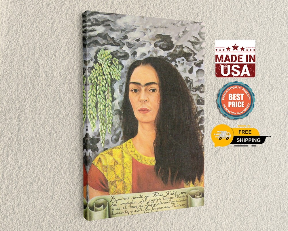 Frida Kahlo Loose Hair (Autorretrato Con El Pelo Suelto) Canvas Prints Art