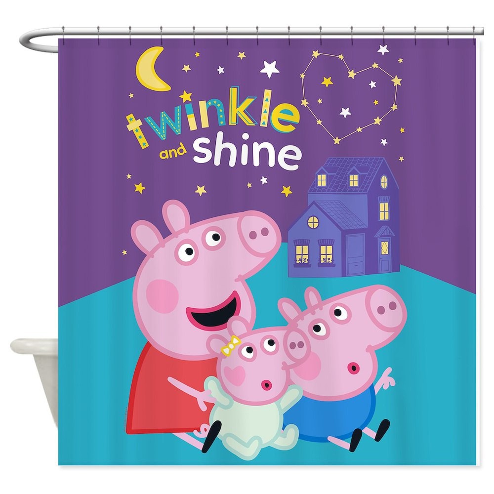 CafePress Peppa Pig: Twinkle And Shine Shower Curtain (1248314161)