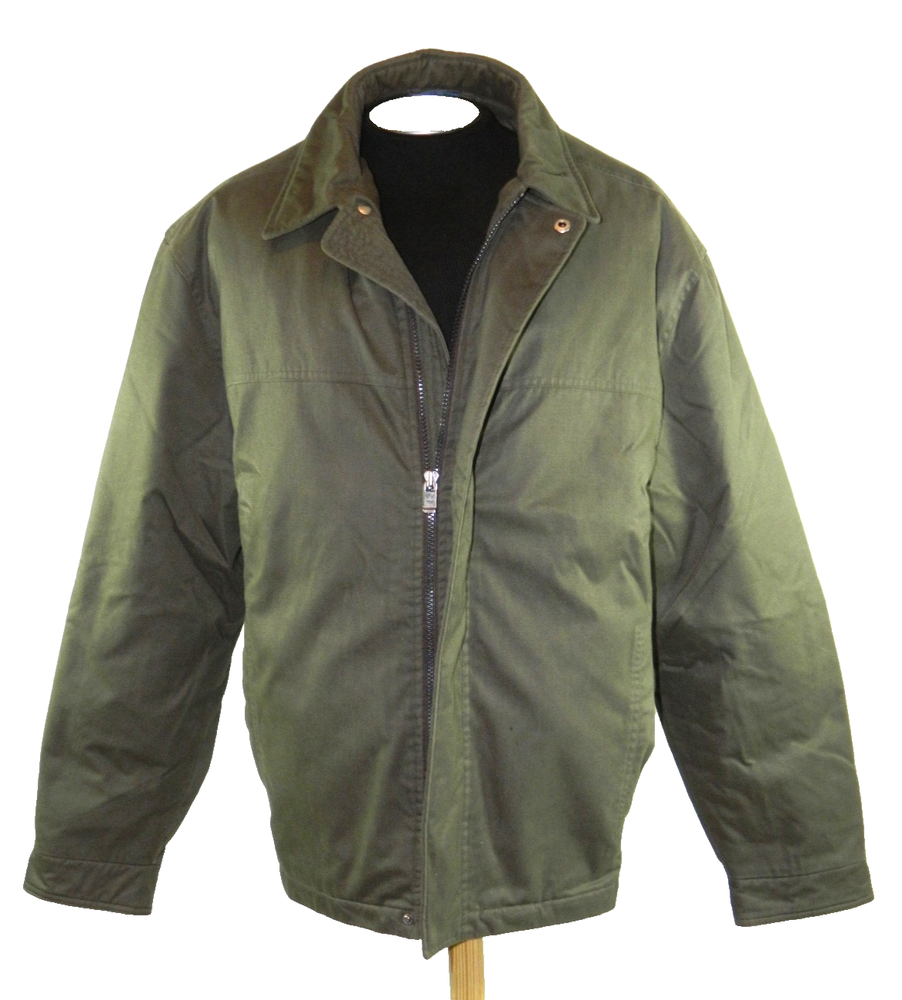 Men's Bomber Jacket Dockers Removable Lining Zip Front Green Tag XL Sleeve 33
