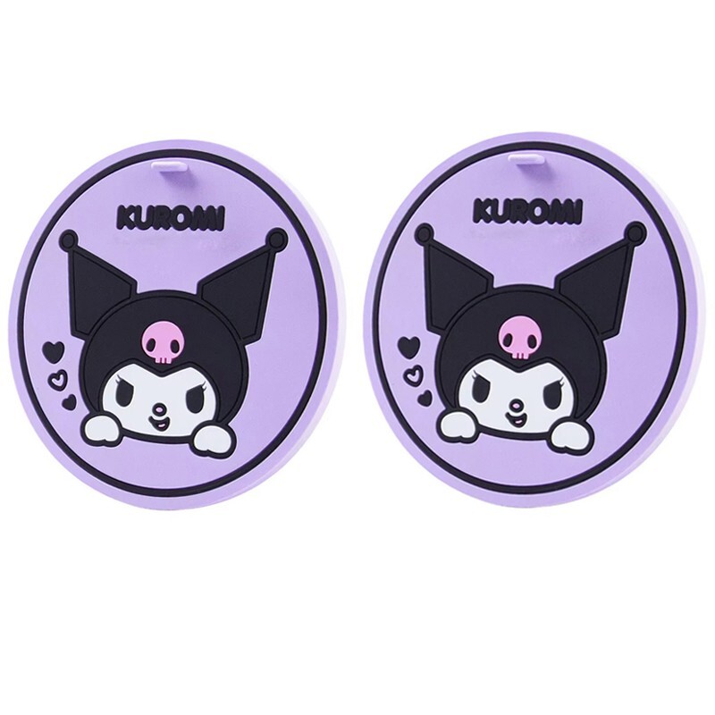 2PC Sanrio Kuromi Universal Car Coasters Cup Holder Coasters Non-Slip Purple