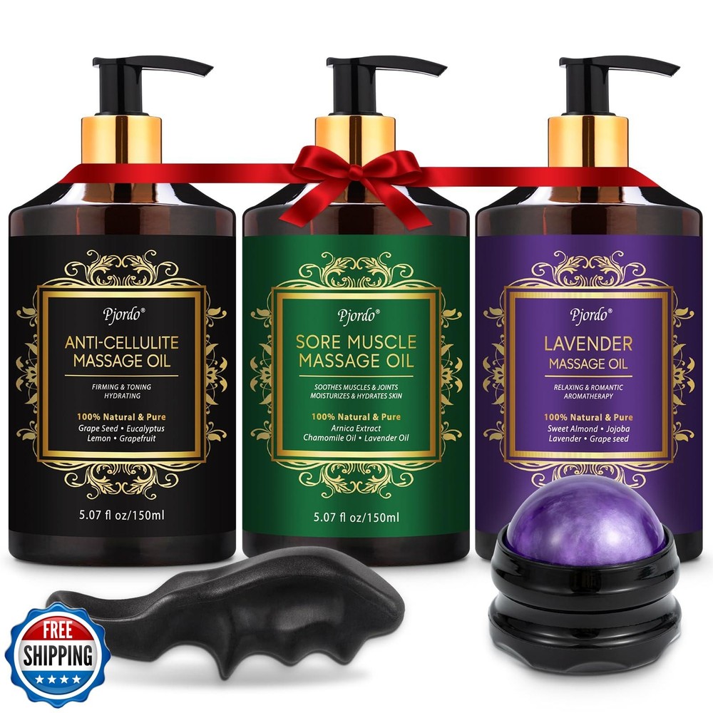 Relaxing 3-Pack Massage Oil Set – Perfect Fathers Day Gift for Husband-image
