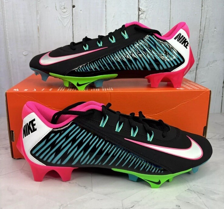 Nike Vapor Edge 360 VC Football Cleats Black/Blue/Pink Mens Size 10 FN7856-001