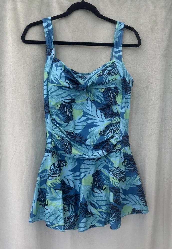 Ekouaer One Piece Swimsuit Swimdress w/ Swim Shorts Size XXL NWT