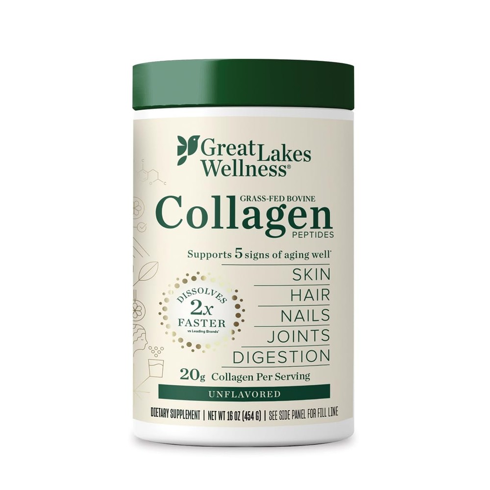 Hydrolyzed Collagen Peptides Powder for Skin Hair Nails Joints Digestion Unflavored