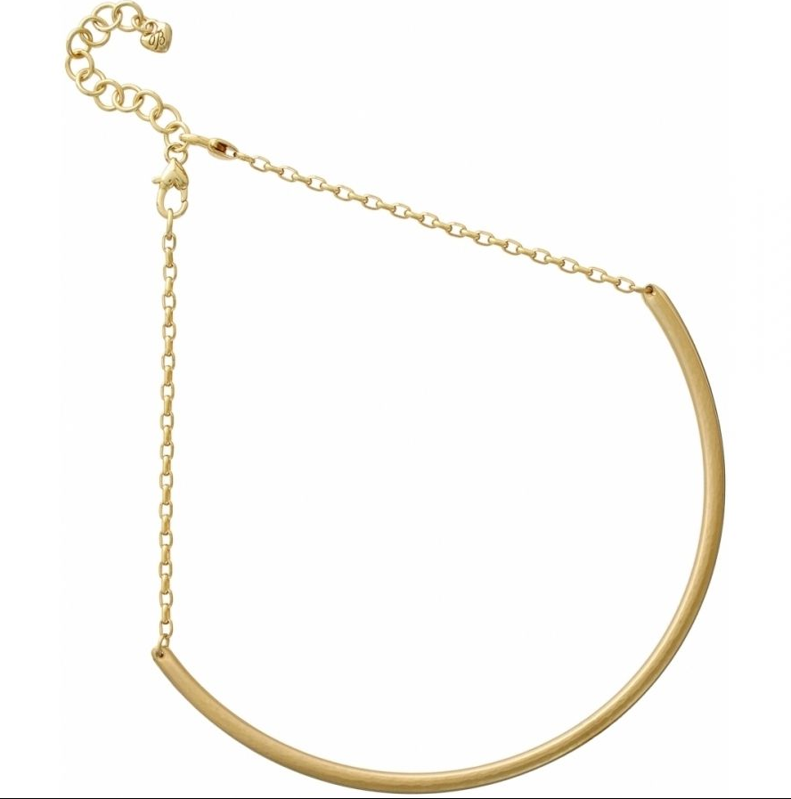 Brighton MONOGRAM CHOKER Necklace Gold Tone NWT Style: J47611