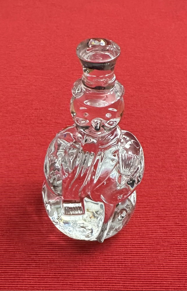Waterford Crystal Snowman Figurine with Broom Christmas Paperweight Ireland