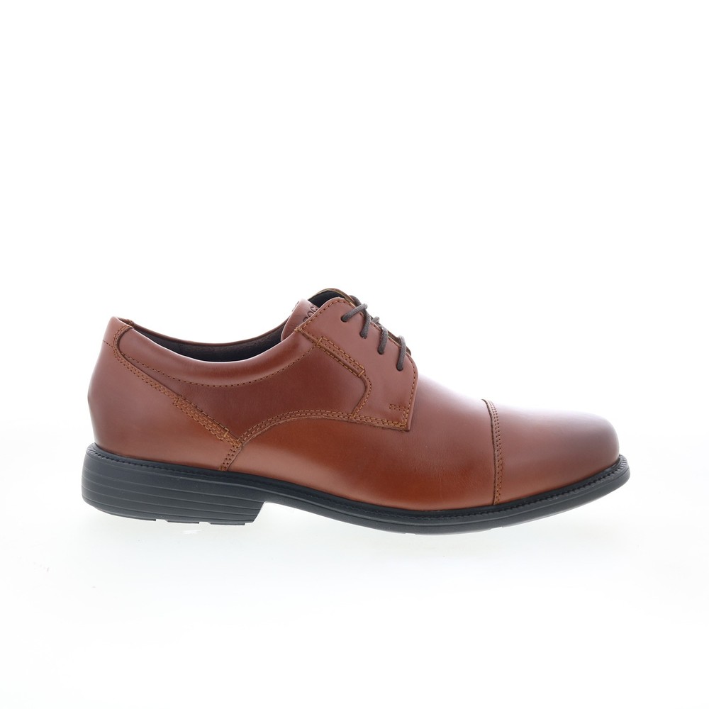 Rockport Charles Road Cap Toe Mens Brown Wide Oxfords & Lace Ups Shoes