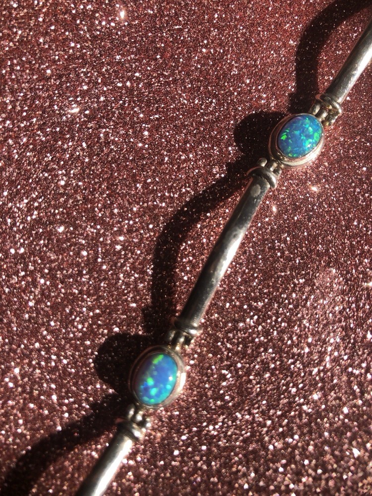 Fire Opal Sterling Silver Bracelet
