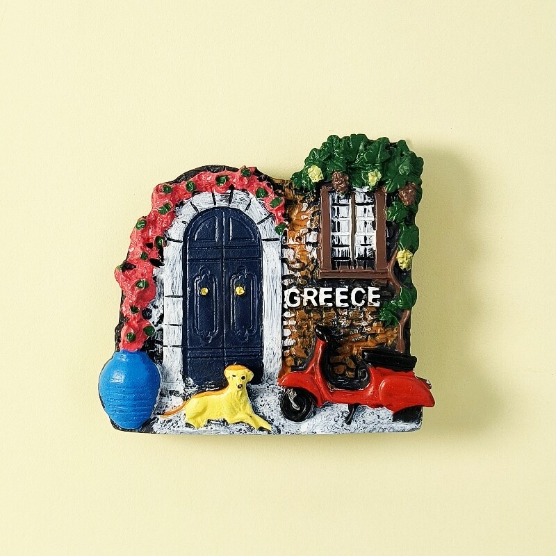 Greek House Fridge Magnet Refrigerator Sticker Home Decor Resin Greece Souvenir