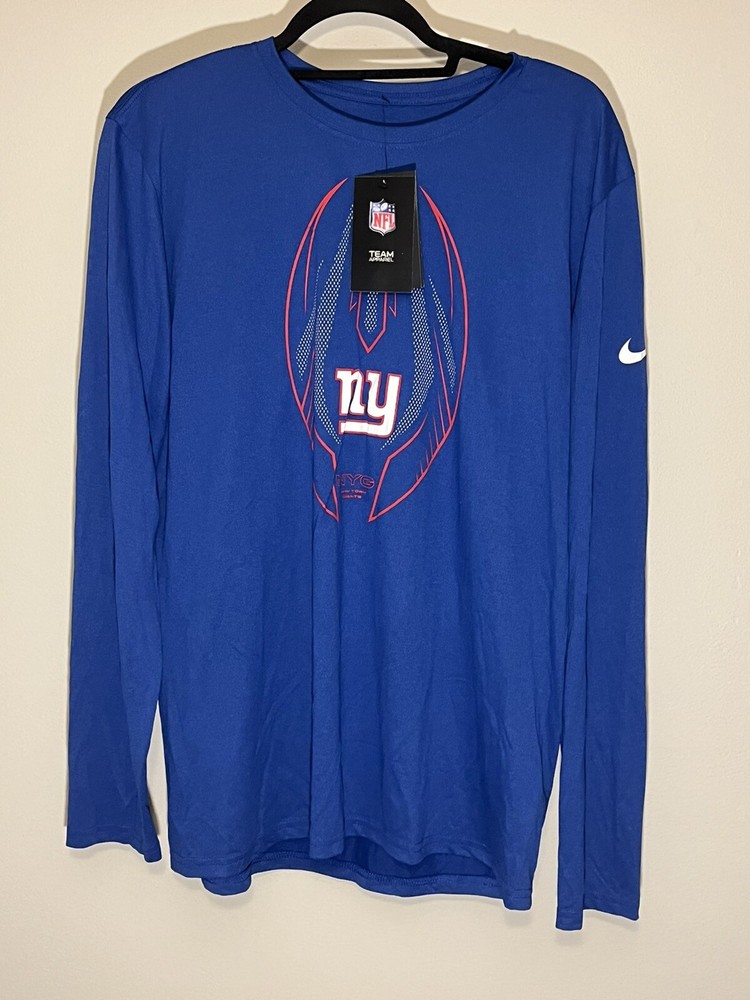 NWT Nike Dri Fit NFL Team Apparel New York Giants Long Sleeve Men’s Large (B)