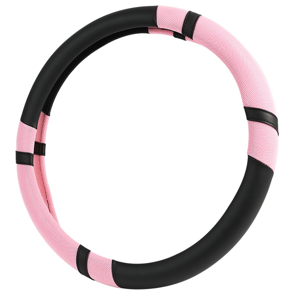 Pink Ice Silk Steering Wheel Cover Leather Universal Car Accessories Anti-slip