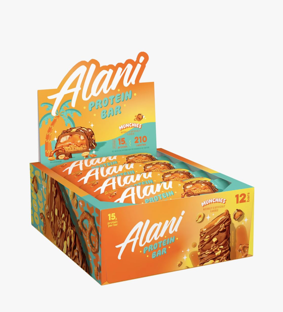 Alani Nu Protein MUNCHIES, High Protein Gluten-Free Bars, 18G Protein, Low-Sugar